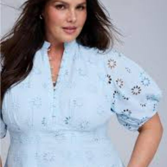 torrid Dresses & Skirts - NWT BELLE ISLE BY TORRID Light Blue Eyelet Dress Size 12